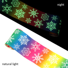 Load image into Gallery viewer, 50 Yards 3&quot; Christmas Printed Glow In The Dark Ribbon

