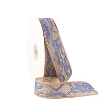 Load image into Gallery viewer, 25 Yards 1&quot; or 1.5&quot; Lace Printed Linen Ribbon

