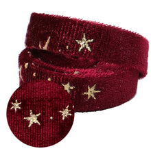 Load image into Gallery viewer, 5 Yards Star Printed Velvet Ribbon
