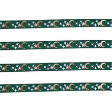 Load image into Gallery viewer, 50 Yards 3/8&quot; Star Moon Printed Glow In The Dark Ribbon
