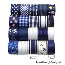 Load image into Gallery viewer, 1 Yard/roll Mix Size Printed Grosgrain Ribbon Set
