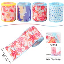 Load image into Gallery viewer, 5 Yards/roll 4 Roll/set 2.5&#39;&#39; Wire Edged Ribbon Set
