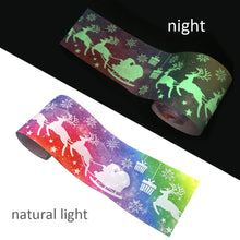 Load image into Gallery viewer, 50 Yards 3&quot; Christmas Printed Glow In The Dark Ribbon
