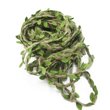 Load image into Gallery viewer, 10 Yards Jute Rope Leaves Ribbon
