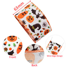 Load image into Gallery viewer, 5 Yards 2.5&quot; Halloween Printed Wire Edged Ribbon

