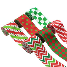 Load image into Gallery viewer, 2 Yards/roll 6 Roll/set Christmas Wire Edged Ribbon Set
